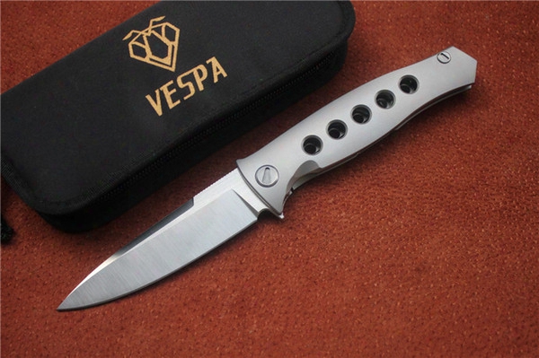 Free Shipping,vespa Knifetom Mayo And Sergei Shirogorov,blade:cpm-s35vn (stain/stain+stonewash) Handle:tc4,ooutdoor Camping Folding Knife