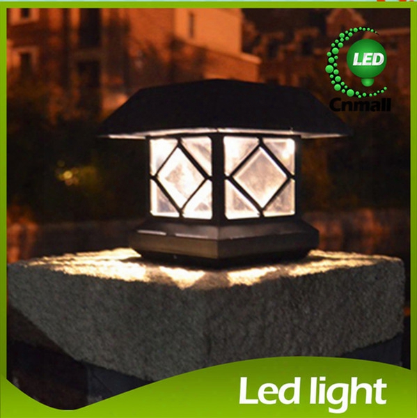 Led Solar Light Solar Post Llights Outdoor Solar Head Lamp Wooden Solaar Garden Light Fnece Ligth Waterproof Led Wall Lamp Solar Street Lamps