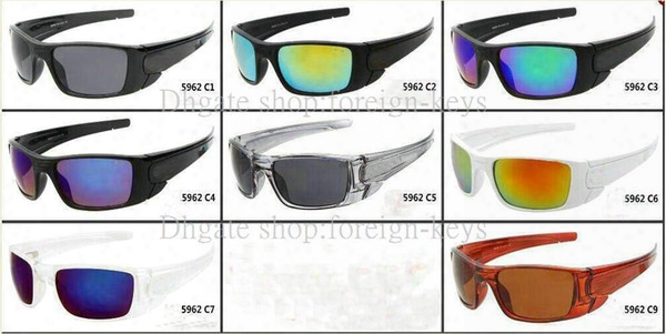 Luxury White Frame Blue Lens Sport Sunglasses Men&#039;s Outdoor Crankshaft Sunglass Free Shipping 10 Color Can Choose