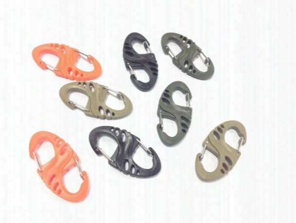 Multipurpose Black Plastic S-biner Clip For Bracelet Carabiner S Keychain Mini S Hook Keyring Bulk Package