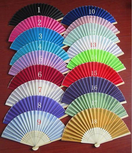 New Arrival 21cm 100pcs/lot Wedding Favors Silk Hand Fan Outdoor Summer Party Decorations Free Shipping