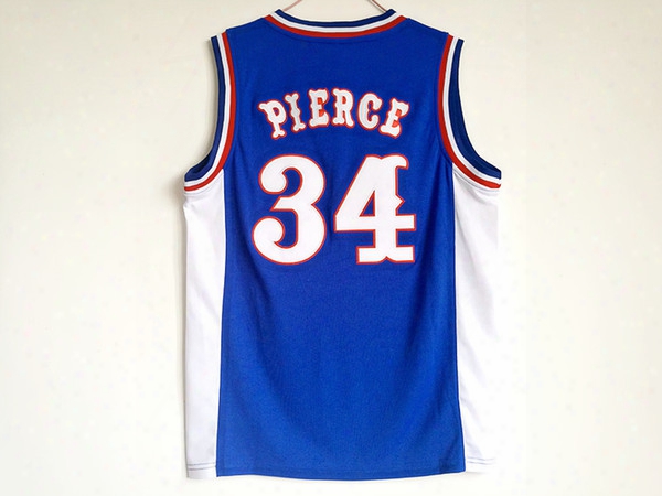 New Arrivals Kansas Jayhawks 34 Paul Pierce Jerseys College Basketball Jerseys Men&#039;s Top Quality Outdoor Sweatshirt Blue Size S-2xl