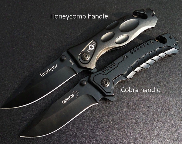 New!!boker Folding Knife Black Cobra Design Camping Knife Outdoor Utility Tools Survival Tools High Quality 20.7cm
