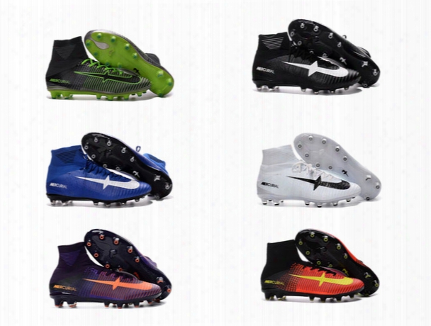 Original Mercurial Soccer Shoes Superfly V Ag Football Boots Eur39-45 Soccer Cleats Outdoor Sports Shoe De Futbol Botas Shoe