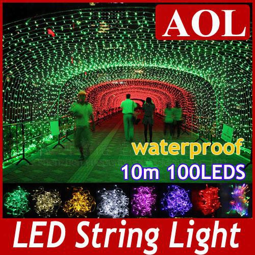 Outdoor Indoor 110v 220v 9 Colors 10m 100 Led String Lights Holiday Christmas Xmas Wedding Decorations Party New Year's Lighting