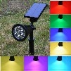 Solar Powered LED RGB+W Garden Lawn lamp outdoor Waterproof spotlight Automatic color changing Wall mounted Light for yard decor