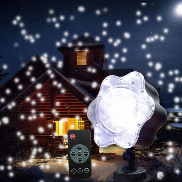 Romantic Snowfall Christmas Laser Projector Light Outdoor Star Snowflakes Outdoor Led Stage Lamp Wedding Landscape Garden Light