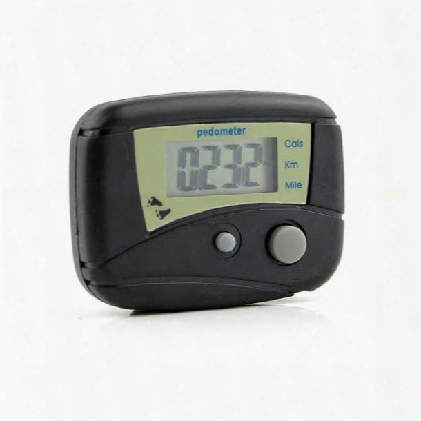 Two Button Pocket Lcd Pedometer Mini Single Function Pedometer Step Counter Lcd Run Step Pedometer Digital Walking Counter White Box Package