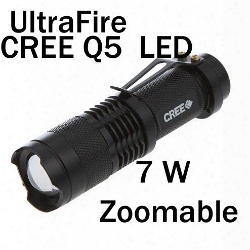 Ultrafire 7w 400lm Cree Q5 Led Zoomable Mini Flashlight Torch Lamp Aa/14500 Outdoor Sports,