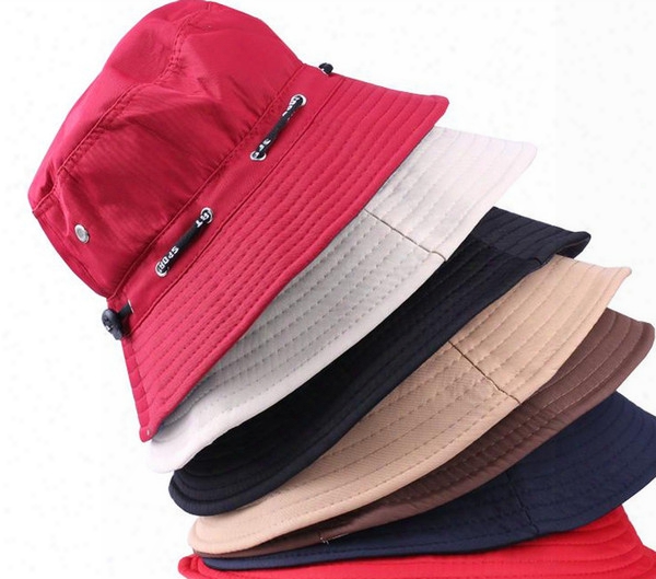 Wholesale-2015 Free Shipping Unisex Fishing Bucket Canvas Boonie Hat Sun Visor Cap Travel Outdoor Sport Hats For Men And Women
