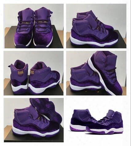 Wholesale 2017 Top Quatily Womens Air Retro 11 Velvet Heiress Purple Cheap Basketball Shoes Sneakers Hot Sale Outdoor Sports Shoes