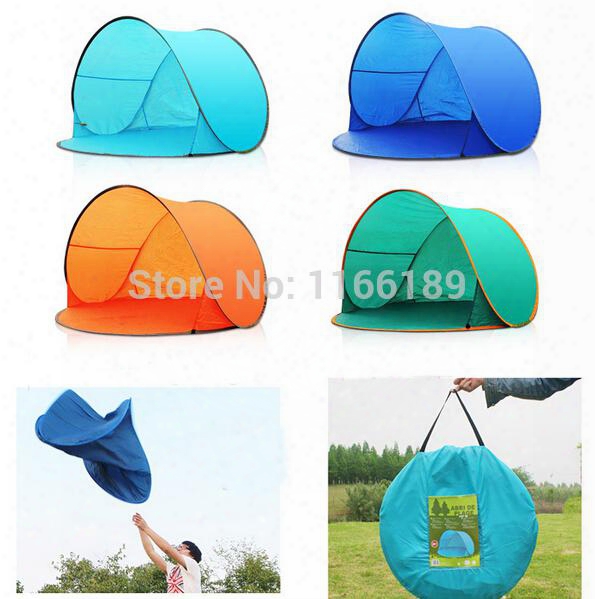 Wholesale-automatic Pop Up 1-2 Person Beach Uv Sun Shade Outdoor Camping Tourism Folding Awnings Fishing Tent Waterproof Bivvy Awning