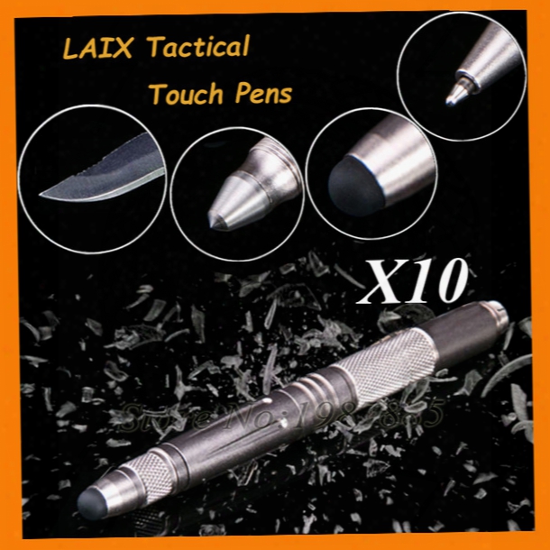 10pcs/lot Laix Multi-tool Tactical Pen Knife Tungsten Steel Glass Breaker Smartphone Capacitive Touch Screen Self Defense Outdoor Edc Tool