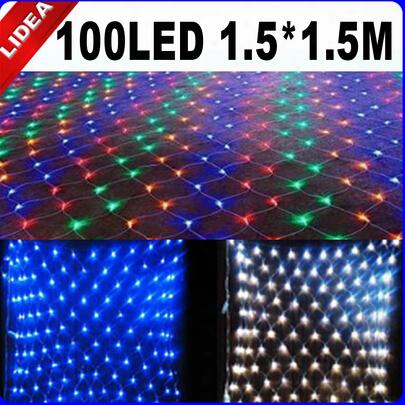 1.5*1.5m 100 Led Party Wedding Net Mesh New Year  Christmas Twinkle String Decoration Outdoor Garland Holiday Fairy Light