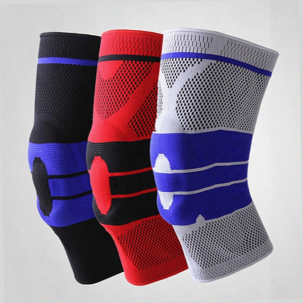 1pc New Men&#039;s And Women&#039;s Basketball Football Silicone Running Fitness Spring Mountaineering Outdoor Sports Knee Brace Knitting