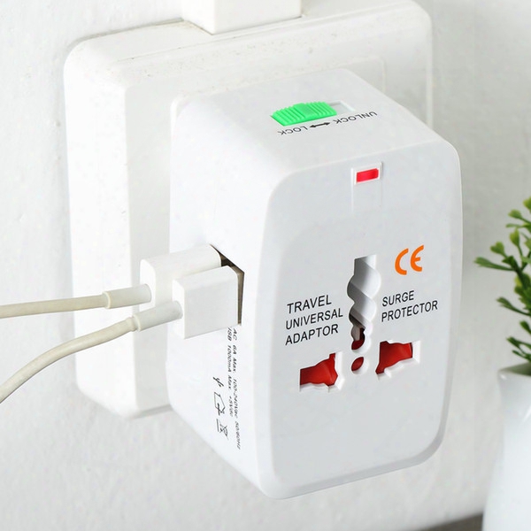 2 Usb Charging Port All In One Universal Worldwide Travel Wall Charger Ac Power Au Uk Us Eu Plug Adapter Adaptor