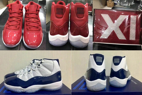 2017 New Air Retro 11 Xi Gym Red Men Basketball Shoes Top Quality 11 Retro Midnight Navy Mens Sport Shoes 11s Number 23 Athletic Sneakers