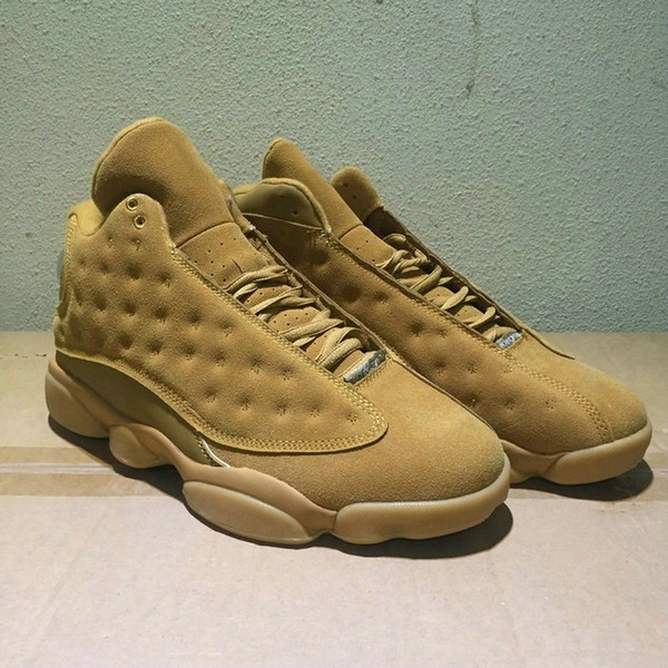 2017 New Release Air Retro 13 Xiii Wheat Men Basketball Shoes High Quality Air 13s Retro Wheat Flax Golden Harvest Gold Tan Mens Sneakers