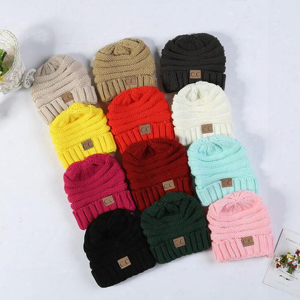 2017 Newest Fashion Baby Hats Cc Trendy Beanie Crochet Beanies Outdoor Hat Winter Newborn Beanie Children Wool Knitted Caps Warm Beanie Bh55