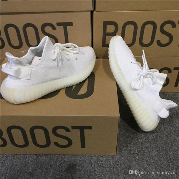 2017 Original Boost 350v2 Mens And Womens Sply 350 V2 Boost In Triple White 350 V2 Fashion Running Shoes Sports Sneakers With Box