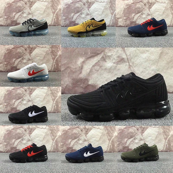 2018 New Vapormax Men Sport Shoes 2017 Men Black Sneakers Knitting Outdoort Rainers Athletic Sport Shoe Full Palm Air  Cushion