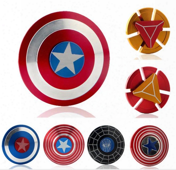 2018 Newest Spider Man The Hulk Warrior America Iron Man Hand Spinner Alloy Spinner Fisget Toy Edc Autism Ab S Finger Gyro Toy Adult Gifts