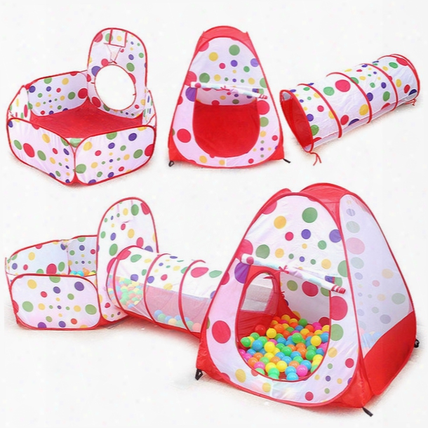 3 In 1 Portable Baby Playpen Children Kids Ball Pool Foldable Pop Up Play Tent Tunnel Play House Hut Indoor Outdoor Toys Fancing