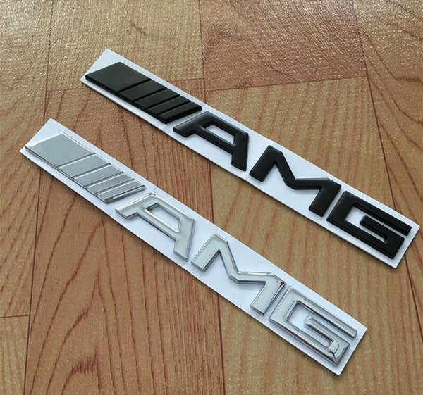 Amg Metal Emblem Badge Logo Allo Ycar Logo Grill Badge For Car Decoration 3d Abs Chrome Black Sticker Emblem 3d Car Badges 185mmx20mm