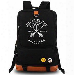 Black Quidditch Backpack Harry Potter Daypack Hufflepuff Institute Blue Schoolbag Quality Rucksack Sport School Bag Outdoor Day Pack