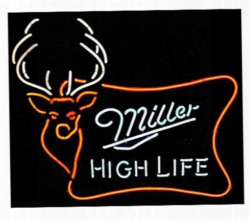 Brand New Miller Hhigh Life Outdoor Wild Buck Real Glass Neon Sign Beer Light