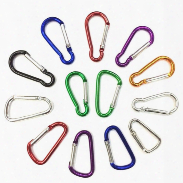 Carabiner Ring Keyrings Key Chain Outdoor Sports Camp Snap Clip Hook Keychains Hiking Aluminum Metal Stainless Steel Hiking Camping