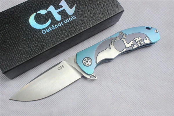 Ch 3504 Folding Knife S35vn Blade Top Ball Bearing Washer Tc4 Titanium Handle Camping Hunting Outdoors Survival Knife Edc Tool