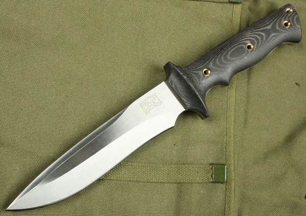 Classic Walter Brend Tactical Straight Knife Aus-8 59hrc Satin Blade Micata Handle Outdoor Camping Survial Knives With Nylon Sheath