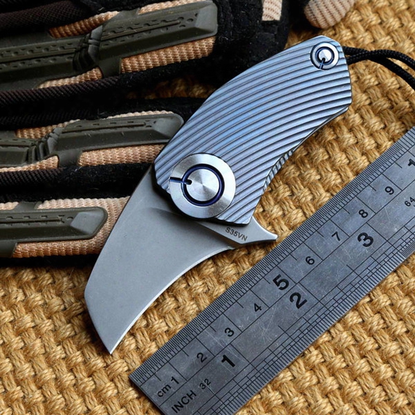 Dicoria Made Sidis Parrot Ball Bearing S35vn Blade Titanium Handle Folding Hunting Pocket Outdoor Camping Knife Knives Edc Tool