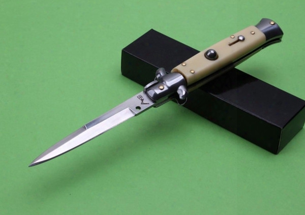 Drop Shipping Akc Auto Tactical Knife 440c Mirror Polish Blade Edc Pocket Knife Outdoor Camping Hiking Survival Folding Knife Xmas Gift