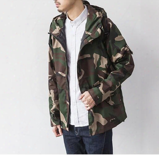 Fall-brand Harajuku Skateboard Sport Camouflage Outdoor Jackets Men Causal Hooded Camping Outdoor Coat Fashion Camo Mens Clothes