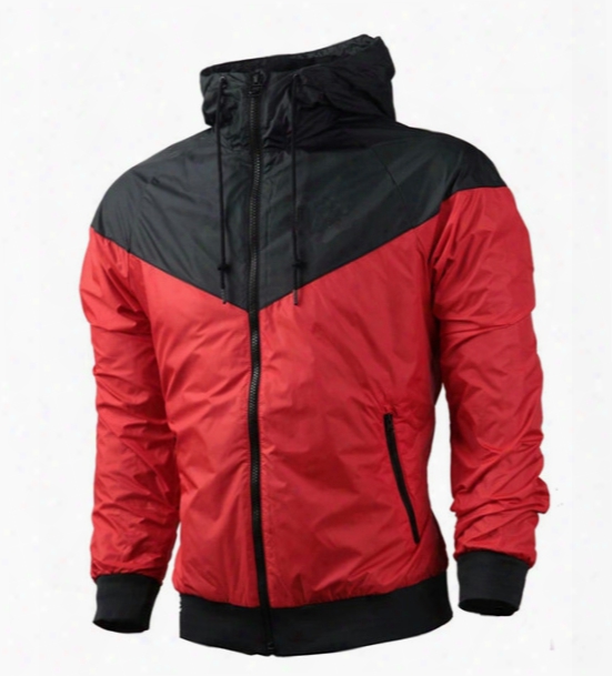 Fashion New Long Sleee Men Jacket Coat Autumn Sports Outdoor Windrunner With Zipper Windcheater Men Clothing Plus Size