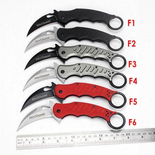 Fox Karambit Folding Knife G10 Or Aluminum Handle Sharp Outdoor Resce Survival Pocket Knives Camping Self Defense Tools