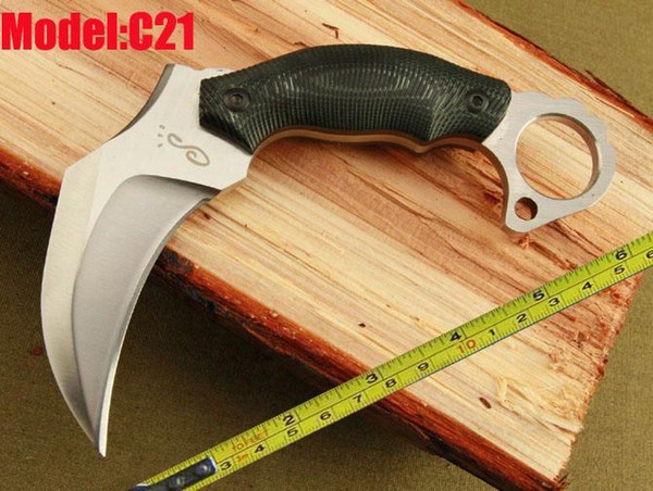 Free Shipping Hong Kong Registered Post New Micarta Handle Karambit Claw Outdoor Pocket Hunting With Sheath Sickle Claw Knife C21