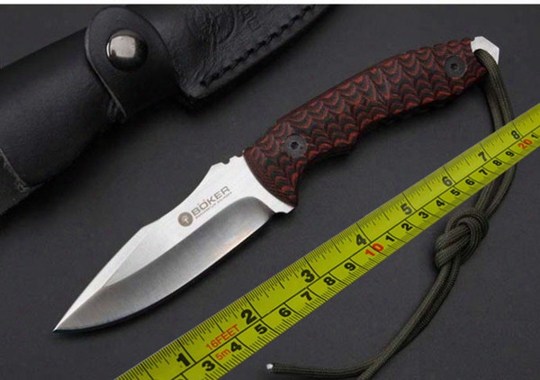 High Quality Boker Fixed Blade Knife Outdoor Tactical Camping Knife Platyceps Collaris Straight Knife D2 Blade G10 Handle