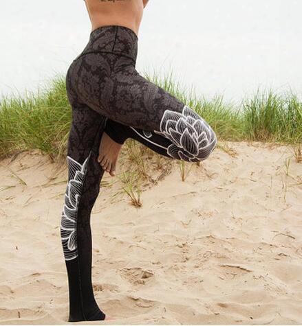 Hot Women Workout Fit Pantz Fashion Printing Stitching Elastic Fitness Leggings Yoga Pants Outdoor Sports Fitness Jogging Pants
