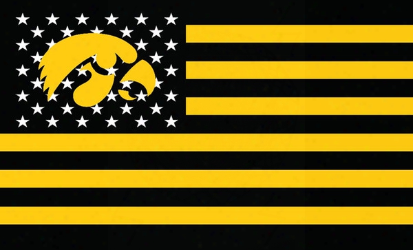 Iowa Hawkeyes Flag 100d Polyester Metal Grommets Large Faans Supporters Outdoor Indoor Banner 5x3ft 51098 (2)