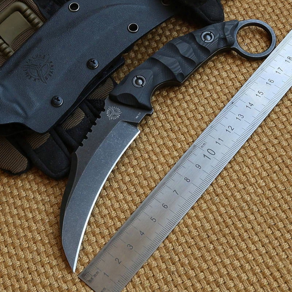 Lw Talons Karambit Vg-10 Blade Carbon Fiber Handle Fixed Blade Hunting Claw Knife Kydex Sheath Camp Survival Outdoor Edc Knives Tools