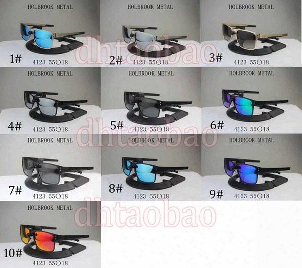 Moq=1 Pcs High Quality Unisex Metal Square Polarized Su Nglasses +case Outdoors Driving Beach Cycling Glasses Uv400 10 Colors Free Shipping