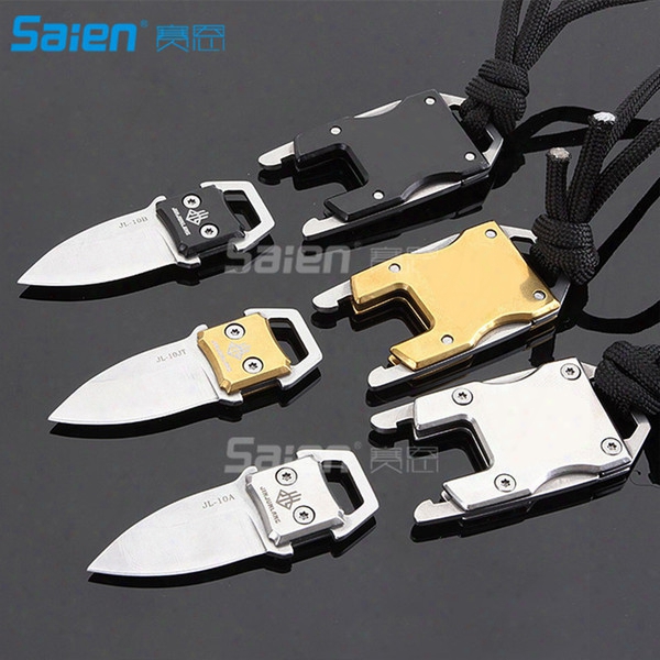 Multi-function Key Ktactical Survival Multifunction Stainless Steel Knife Liner Lock, Hollowing-outhandle & Belt Clip For Outdoor Camping