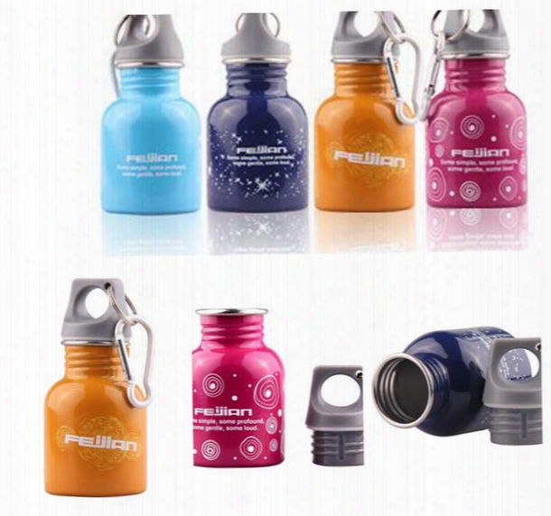 Outdoor Kids Water Bottle 130 Ml Stainless Steel Bottle Coffee Milk Cup Kettle For Kids Outdoor Hiking Camping Ljjk712