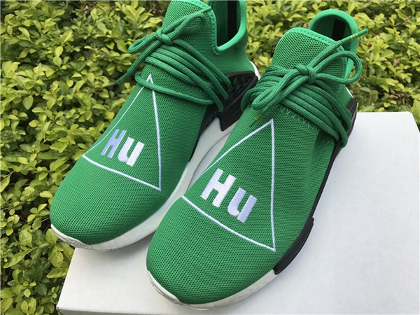 Pharrell Williams Hu Human Race Nmd Truth Boost Green Running Shoes With Box,walking Shoes Sneaker ,size 36 To 47