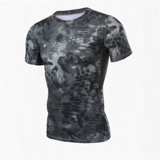 Shanghai Story Breathable Quick-drying Man Outdoor Tactical Camouflage Speed Dry Combat Tactical Short Sleeve T-shirt Men&#039;s Tee