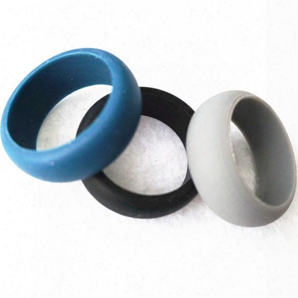 Silicone Wedding Rings Men Women Flexilbe Rubber Ring 5mm Black Silicone Rings Outdoor Party Sports Party Rings