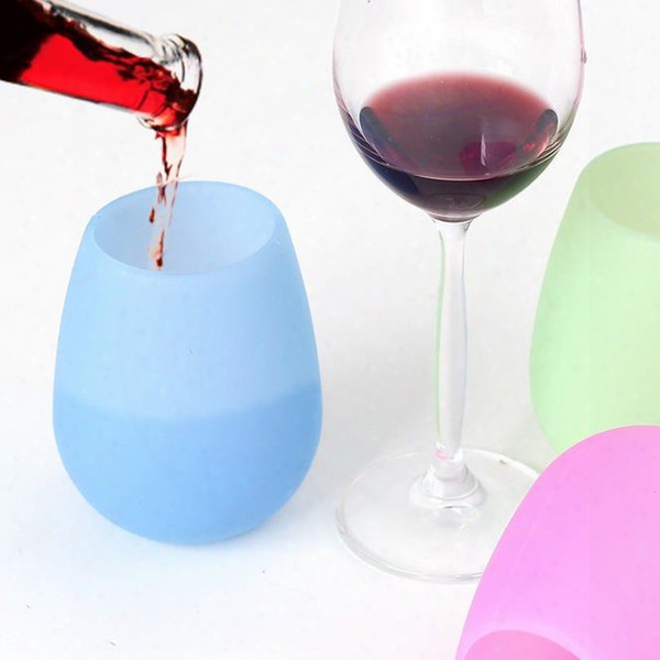 Silicone Wine Glass Red Wine Glass Stemless Unbreakable Beer Bottle Soft Water Bottles Outdoor Cup Glass Wine Cups Ju145